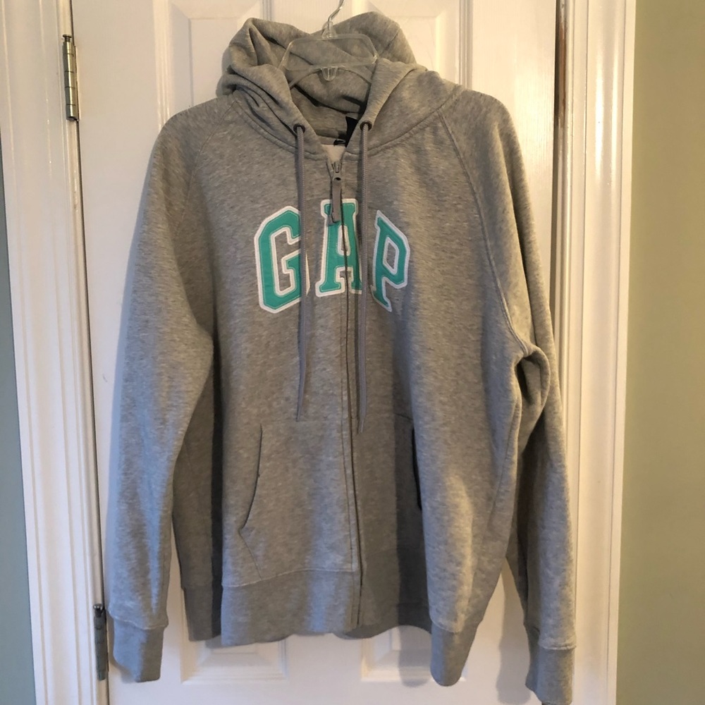 Gap Full Zip Spellout Logo Hoodie Size XXL